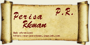 Periša Rkman vizit kartica
